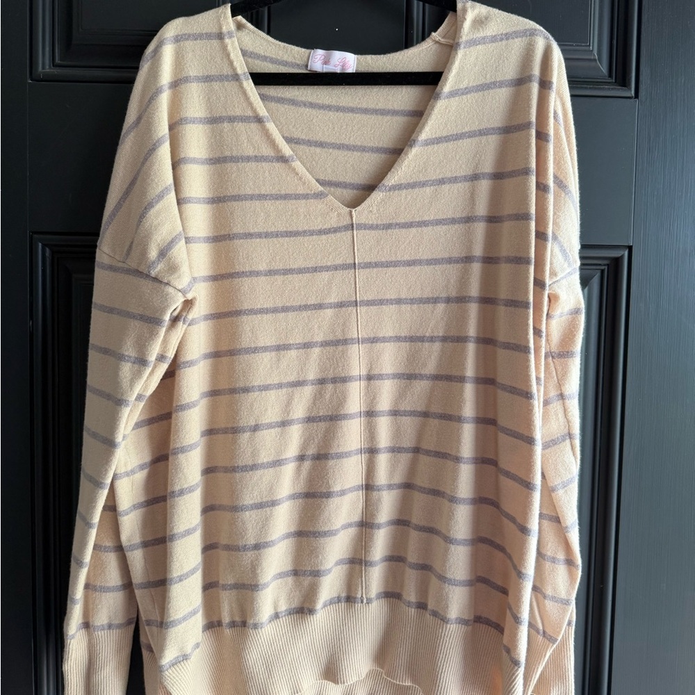 Striped V-Neck Sweater
